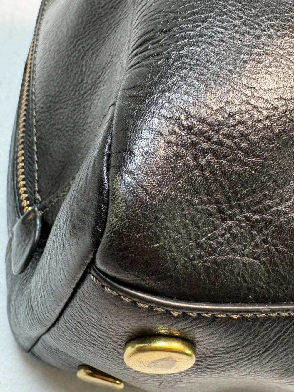 Vintage Fossil Sydney Satchel Black Leather Crossbody Quiet Luxury Preppy Chic